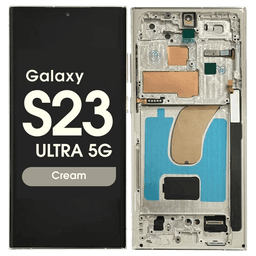 Aftermarket - Soft OLED Screen and Digitizer Assembly w/ Frame for Samsung Galaxy S23 Ultra 5G (S918) (Cream)