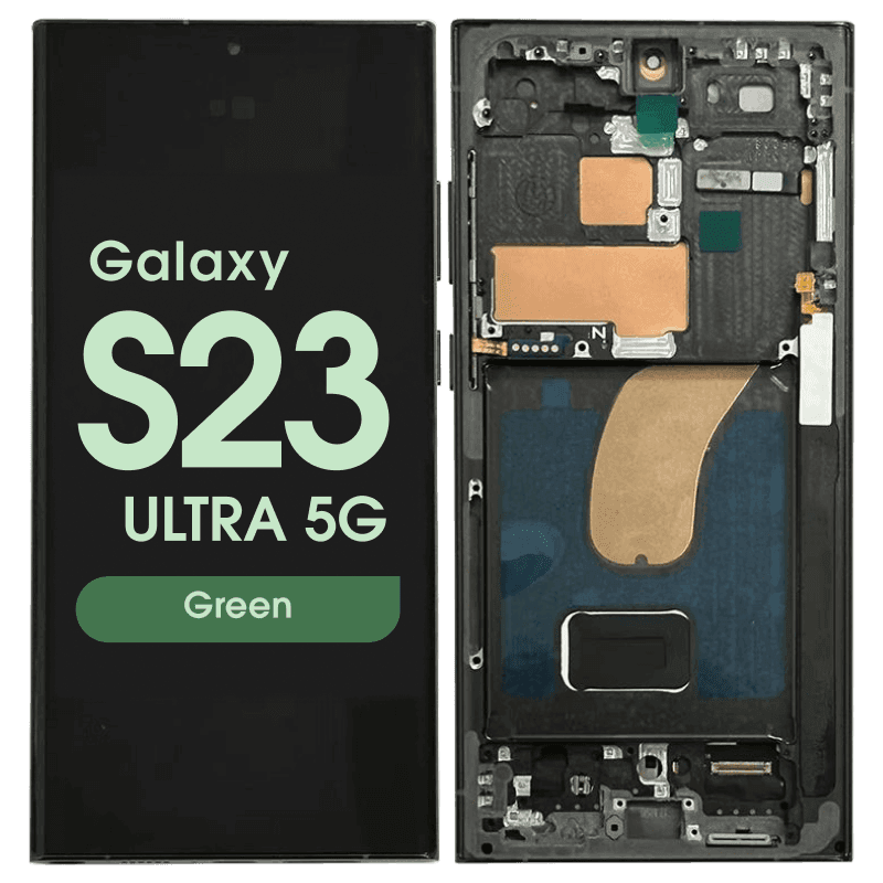 Aftermarket - Soft OLED Screen and Digitizer Assembly w/ Frame for Samsung Galaxy S23 Ultra 5G (S918) (Green)