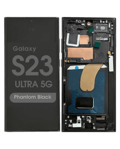 Aftermarket - Soft OLED Screen and Digitizer Assembly w/ Frame for Samsung Galaxy S23 Ultra 5G (S918) (Phantom Black)
