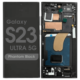 Aftermarket - Soft OLED Screen and Digitizer Assembly w/ Frame for Samsung Galaxy S23 Ultra 5G (S918) (Phantom Black)