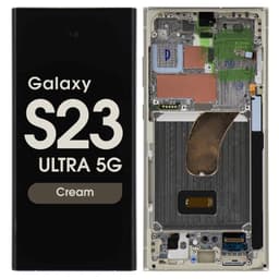 Refurbished - OLED Screen and Digitizer Assembly w/ Frame for Samsung Galaxy S23 Ultra 5G (S918) (US / International Version) (Cream)