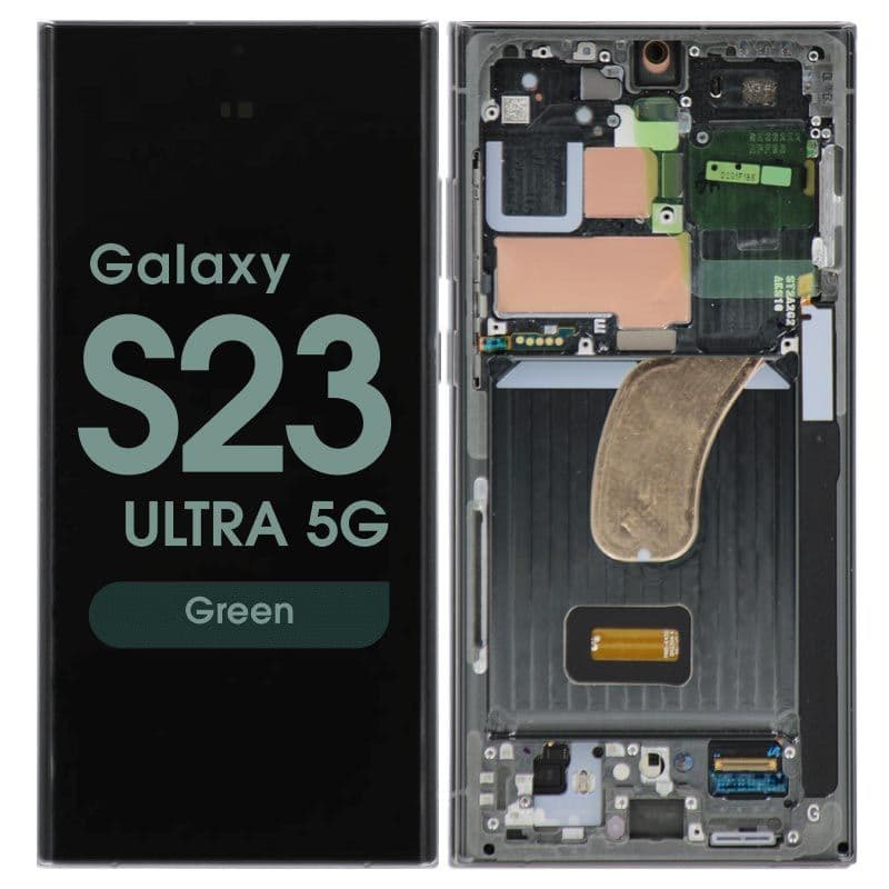 Refurbished - OLED Screen and Digitizer Assembly w/ Frame for Samsung Galaxy S23 Ultra 5G (S918) (US / International Version) (Green)
