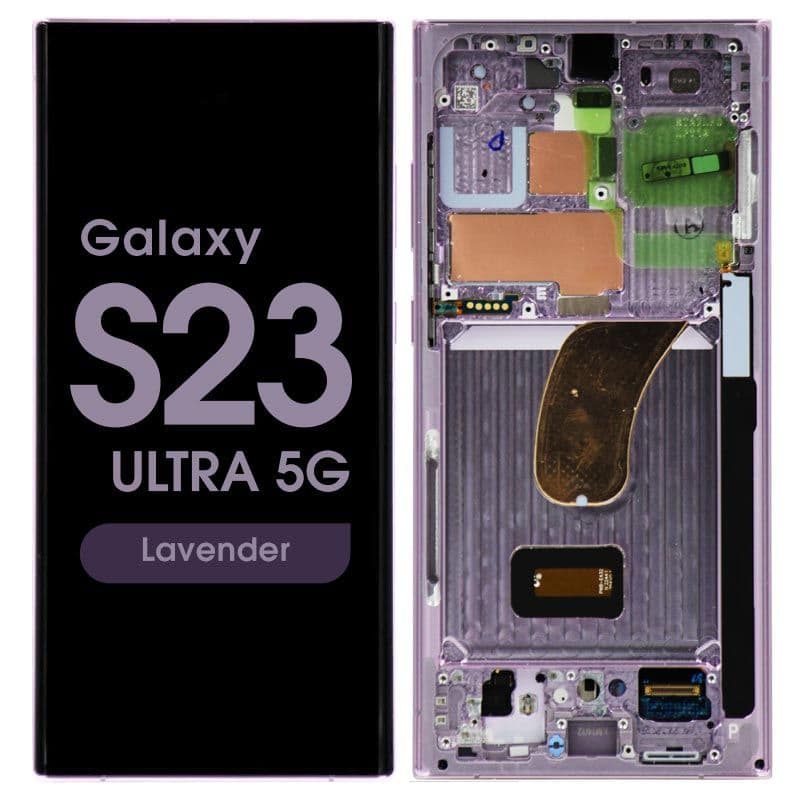 Aftermarket - Soft OLED Screen and Digitizer Assembly w/ Frame for Samsung Galaxy S23 Ultra 5G (S918) (Lavender)