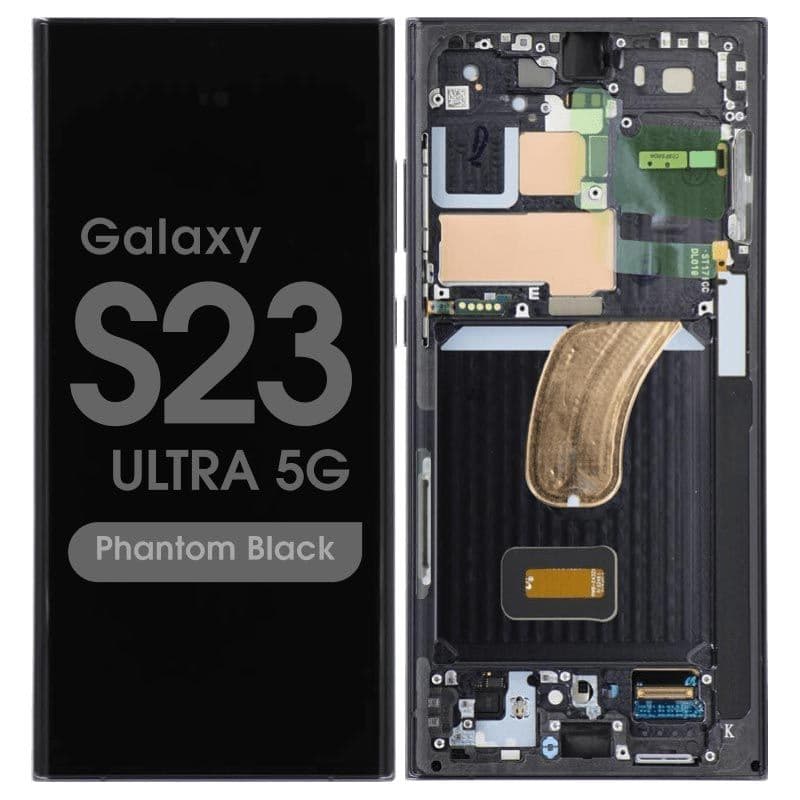 Refurbished - OLED Screen and Digitizer Assembly w/ Frame for Samsung Galaxy S23 Ultra 5G (S918) (US / International Version) (Phantom Black)