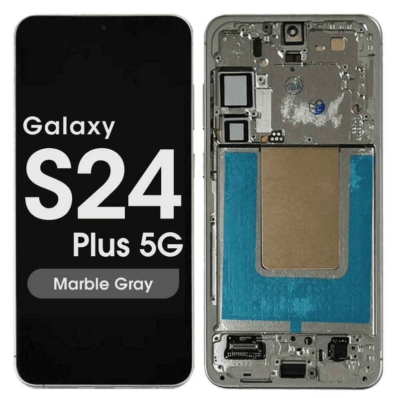 Refurbished - OLED Screen and Digitizer Assembly w/ Frame for Samsung Galaxy S24 Plus 5G (S926) (US Version / International) (Marble Gray)