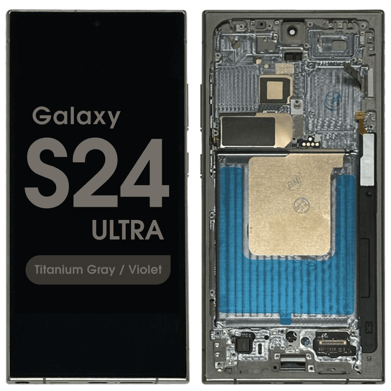 Refurbished - OLED Screen and Digitizer Assembly w/ Frame for Samsung Galaxy S24 Ultra (S928) (US / International Version) (Titanium Gray / Violet)