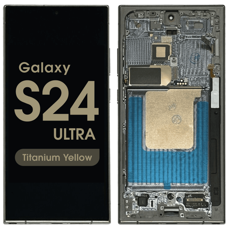 Refurbished - OLED Screen and Digitizer Assembly w/ Frame for Samsung Galaxy S24 Ultra (S928) (US / International Version) (Titanium Yellow)