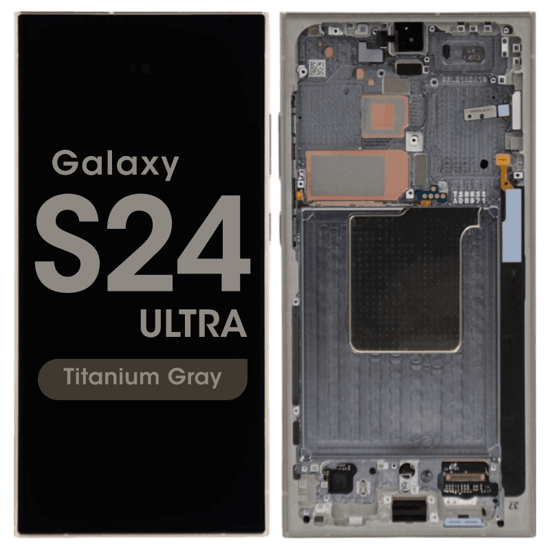 Service Pack - OLED Screen and Digitizer Assembly w/ Frame for Samsung Galaxy S24 Ultra (S928) (US / International Version) (Titanium Gray)