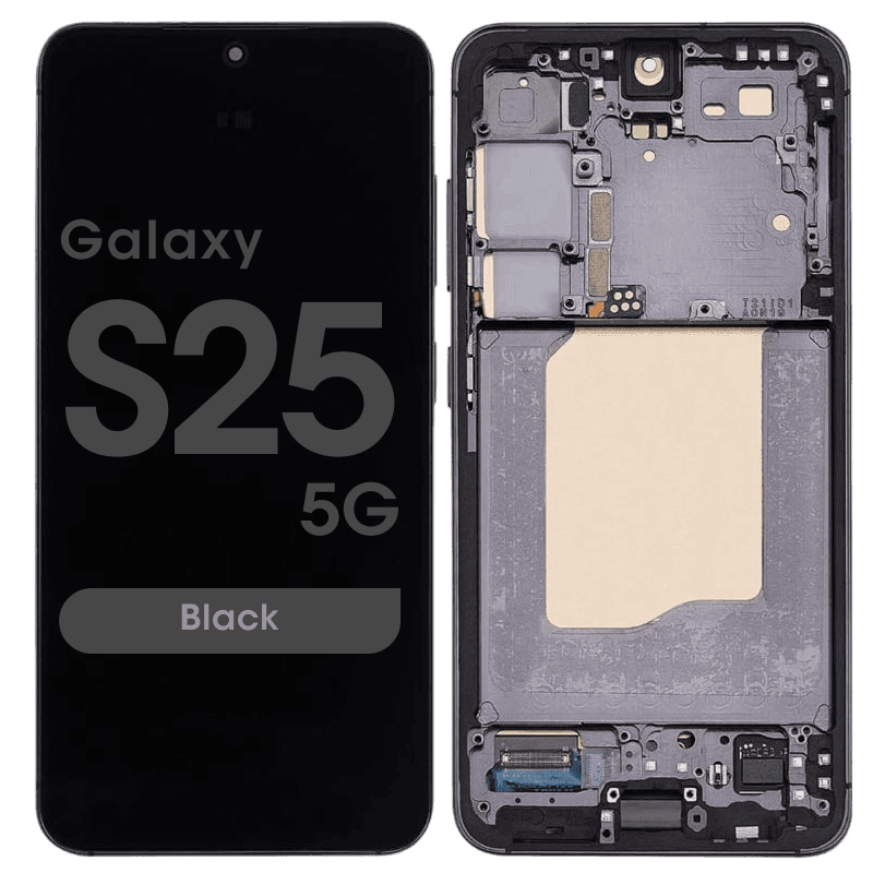 Service Pack - OLED Screen and Digitizer Assembly w/ Frame for Samsung Galaxy S25 5G (S931) (US / International Version) (Black)