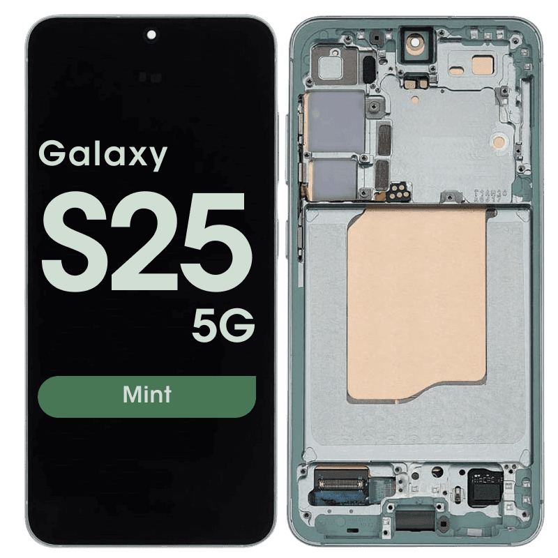 Service Pack - OLED Screen and Digitizer Assembly w/ Frame for Samsung Galaxy S25 5G (S931) (US / International Version) (Mint)