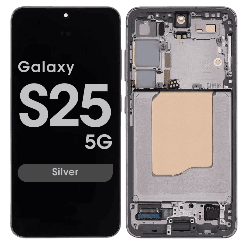 Service Pack - OLED Screen and Digitizer Assembly w/ Frame for Samsung Galaxy S25 5G (S931) (US / International Version) (Silver)