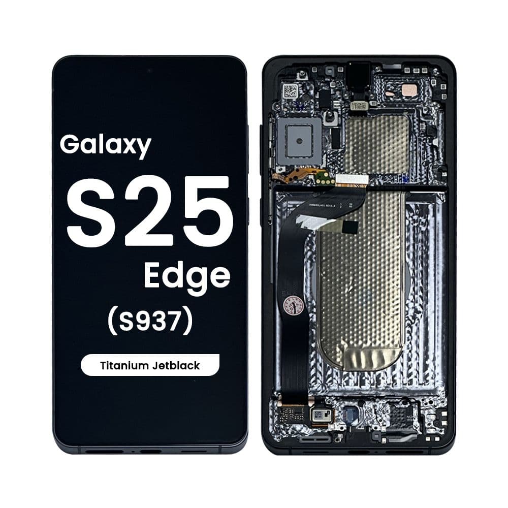 Refurbished - OLED Screen and Digitizer Assembly w/ Frame for Samsung Galaxy S25 Edge (S937) (Titanium Jetblack)