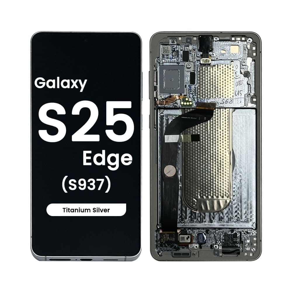 Refurbished - OLED Screen and Digitizer Assembly w/ Frame for Samsung Galaxy S25 Edge (S937) (Titanium Silver)