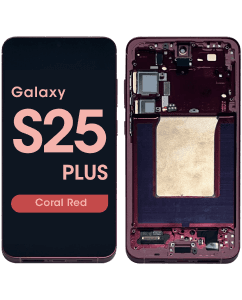 Aftermarket - Soft OLED Screen and Digitizer Assembly w/ Frame for Samsung Galaxy S25 Plus (S936) (Coral Red)