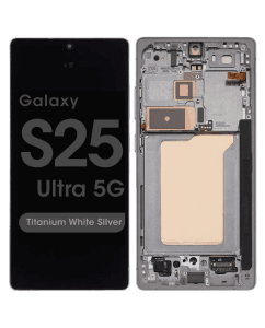 Service Pack - OLED Screen and Digitizer Assembly w/ Frame for Samsung Galaxy S25 Ultra 5G (S938) (Titanium White Silver)