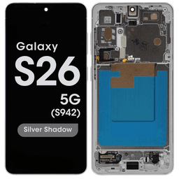 Refurbished - OLED Screen and Digitizer Assembly w/ Frame for Samsung Galaxy S26 5G (S942) (US / International) (Silver Shadow)