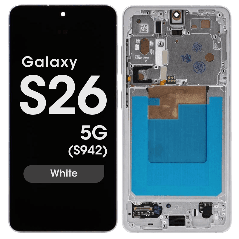 Refurbished - OLED Screen and Digitizer Assembly w/ Frame for Samsung Galaxy S26 5G (S942) (US / International) (White)