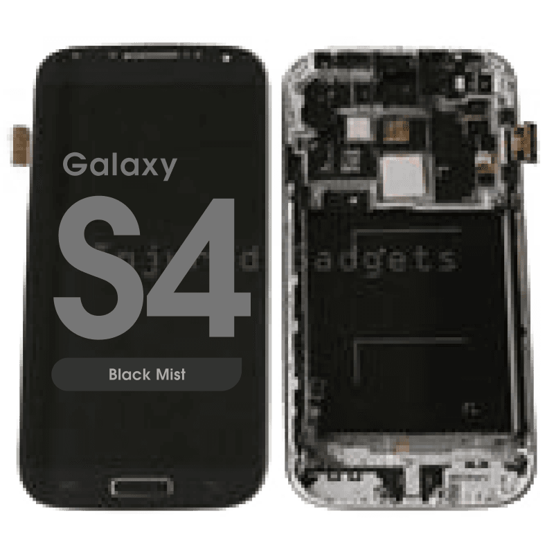 Complete Assembly - LCD Screen and Digitizer Assembly w/ Frame for Samsung Galaxy S4 (L720 / I545) (Black Mist)