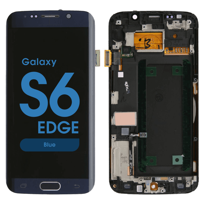 Refurbished - OLED Screen and Digitizer Assembly w/ Frame for Samsung Galaxy S6 Edge (G925) (Blue)