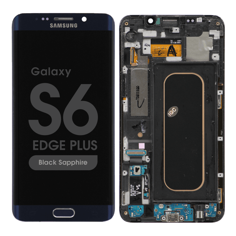 Refurbished - OLED Screen and Digitizer Assembly w/ Frame for Samsung Galaxy S6 Edge Plus (G928) (Black Sapphire)