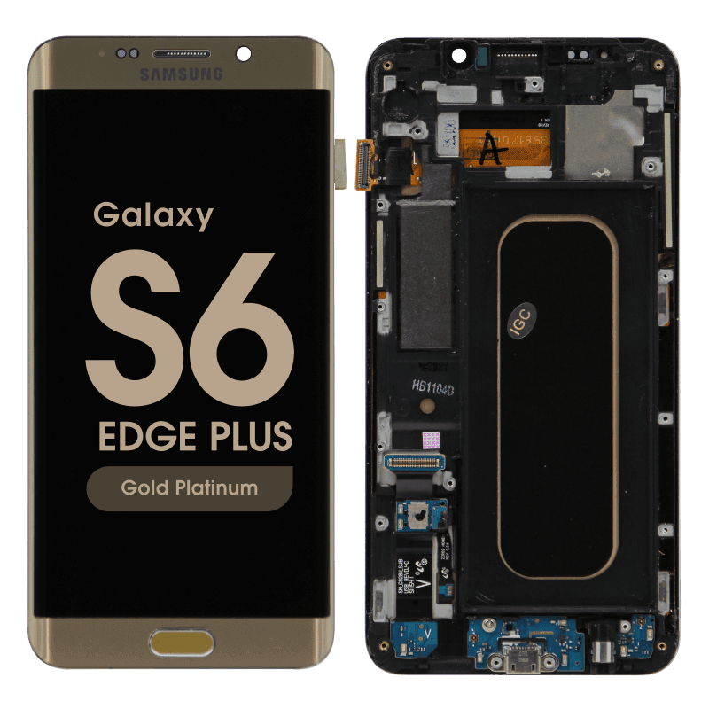 Refurbished - OLED Screen and Digitizer Assembly w/ Frame for Samsung Galaxy S6 Edge Plus (G928) (Gold Platinum)