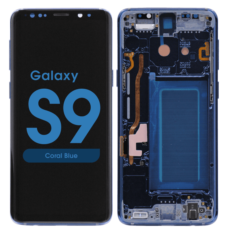 Refurbished - OLED Screen and Digitizer Assembly w/ Frame for Samsung Galaxy S9 (G960) (Coral Blue)