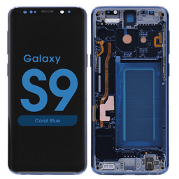 Refurbished - OLED Screen and Digitizer Assembly w/ Frame for Samsung Galaxy S9 (G960) (Coral Blue)