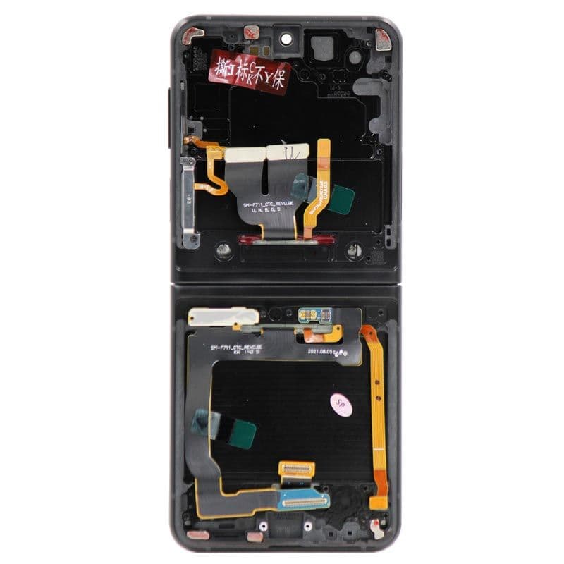Service Pack - OLED Screen and Digitizer Assembly w/ Frame for Samsung Galaxy Z Flip3 5G (F711) (US / International Version) (Phantom Black)