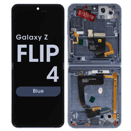 OEM Pull - OLED Screen and Digitizer Assembly w/ Frame for Samsung Galaxy Z Flip 4 (F721) (Grade C) (Blue)