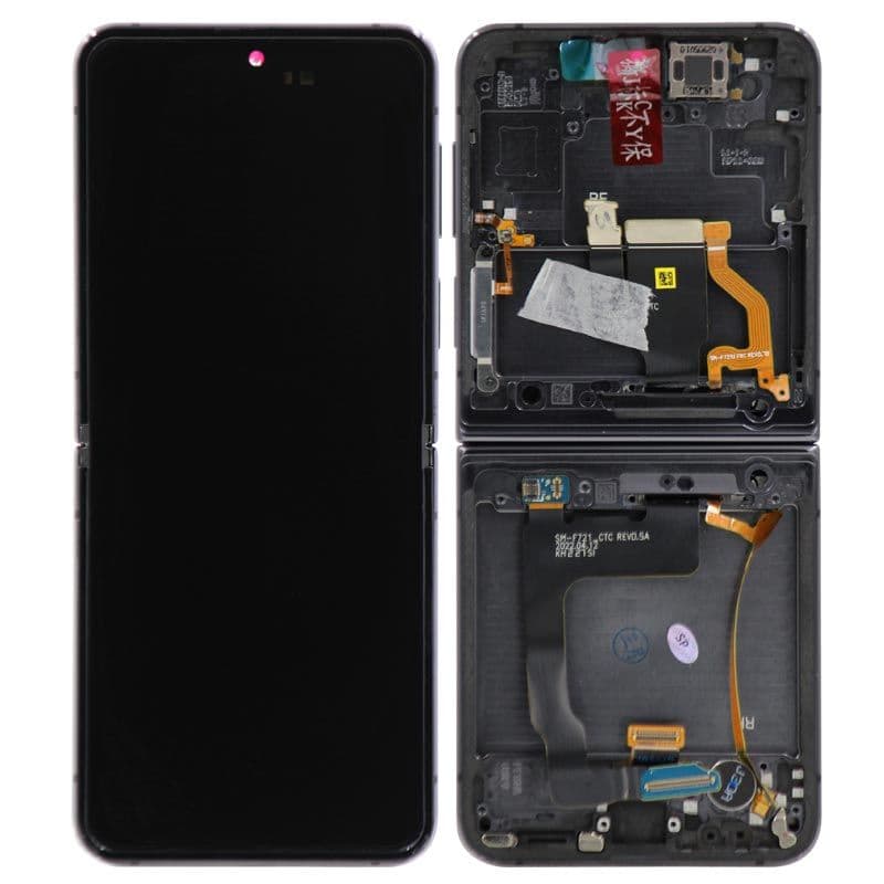 Service Pack - OLED Screen and Digitizer Assembly w/ Frame for Samsung Galaxy Z Flip 4 (F721) (US Version) (Graphite)