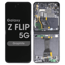 Service Pack - OLED Screen and Digitizer Assembly w/ Frame for Samsung Galaxy Z Flip 5G (1st Gen) (F731) (Graphite)