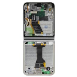 Service Pack - OLED Screen and Digitizer Assembly w/ Frame for Samsung Galaxy Z Flip 5G (1st Gen) (F731) (Cream)