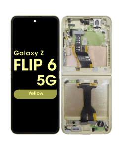 OEM Pull - OLED Screen and Digitizer Assembly w/ Frame for Samsung Galaxy Z Flip 6 5G (F741) (Grade B Plus) (Yellow)