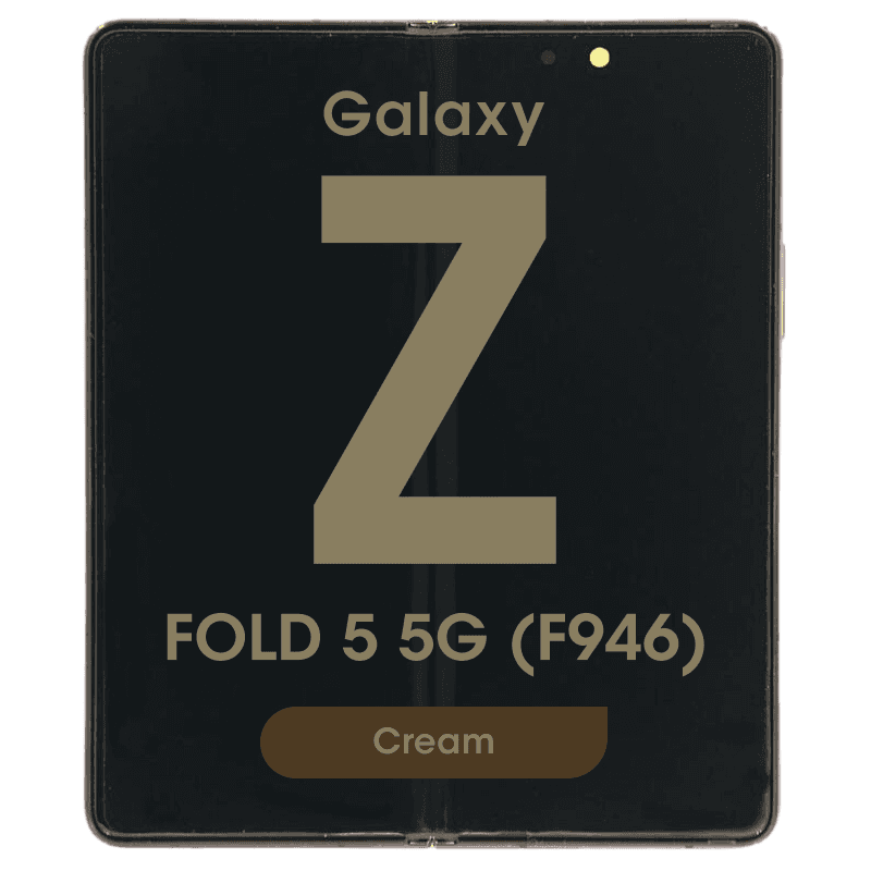 OEM Pull - OLED Screen and Digitizer Assembly w/ Frame for Samsung Galaxy Z Fold 5 5G (F946) (Grade C) (Cream)
