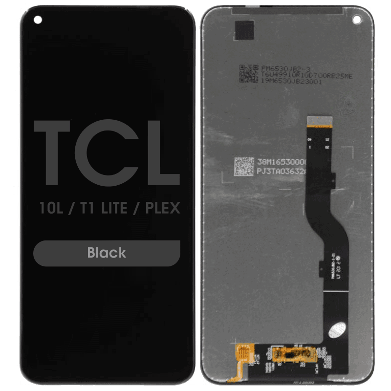 Refurbished - LCD Screen and Digitizer Assembly for TCL 10L / T1 Lite / Plex (Black)