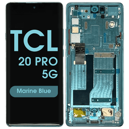 Refurbished - OLED Screen and Digitizer Assembly w/ Frame for TCL 20 Pro 5G (Marine Blue)