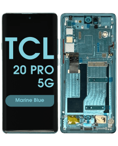 Refurbished - OLED Screen and Digitizer Assembly w/ Frame for TCL 20 Pro 5G (Marine Blue)
