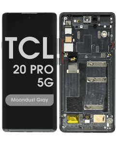 Refurbished - OLED Screen and Digitizer Assembly w/ Frame for TCL 20 Pro 5G (Moondust Gray)