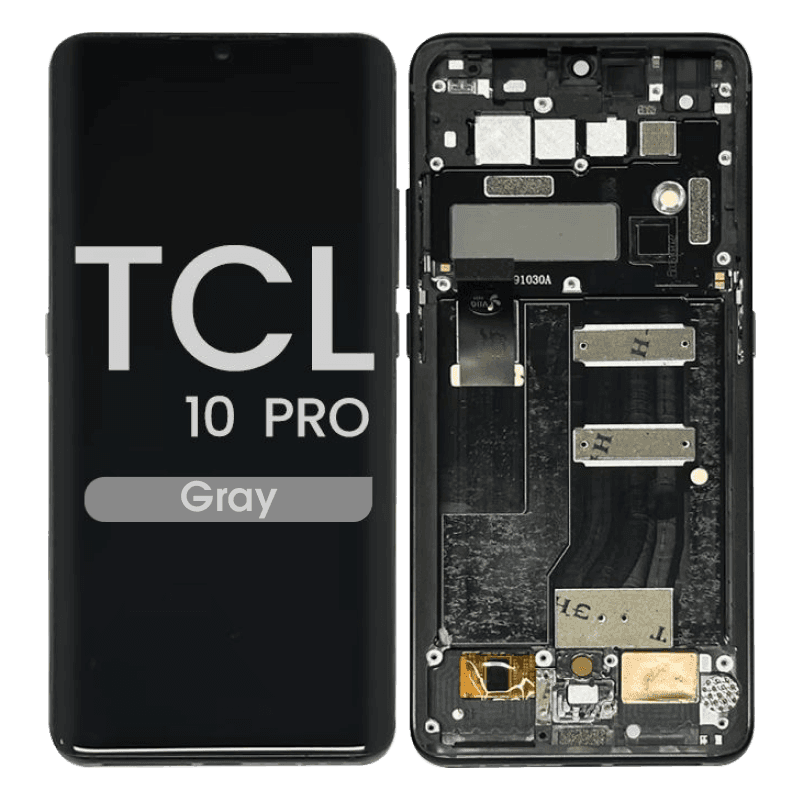 Refurbished - OLED Screen and Digitizer Assembly w/ Frame for TCL 10 Pro (T799B) (Gray)