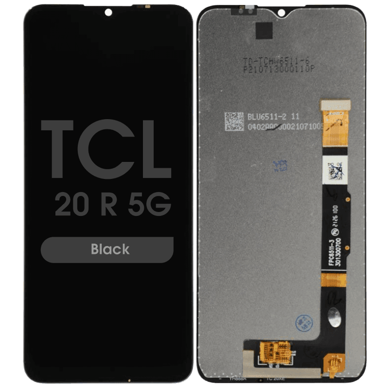 Refurbished - LCD Screen and Digitizer Assembly for TCL 20 R 5G (T767H) (No Frame) (Black) 