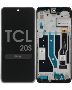 Refurbished - LCD Screen and Digitizer Assembly w/ Frame for TCL 20S (T773O) (Gray)