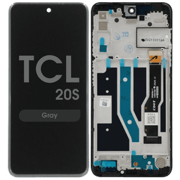 Refurbished - LCD Screen and Digitizer Assembly w/ Frame for TCL 20S (T773O) (Gray)