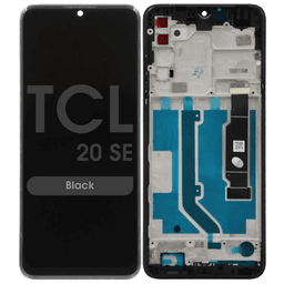 Refurbished - LCD Screen and Digitizer Assembly w/ Frame for TCL 20 SE (Black)