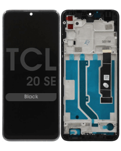 Refurbished - LCD Screen and Digitizer Assembly w/ Frame for TCL 20 SE (Black)