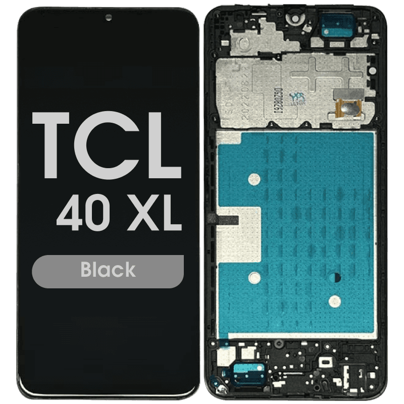 Refurbished - LCD and Screen Digitizer Assembly w/ Frame for TCL 40 XL (Black)