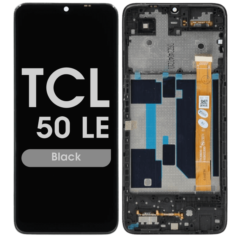 Refurbished - LCD and Screen Digitizer Assembly w/ Frame for TCL 50 LE (Black)
