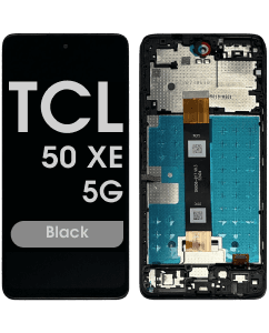 Refurbished - LCD Screen and Digitizer Assembly w/ Frame for TCL 50 XE 5G (Black)