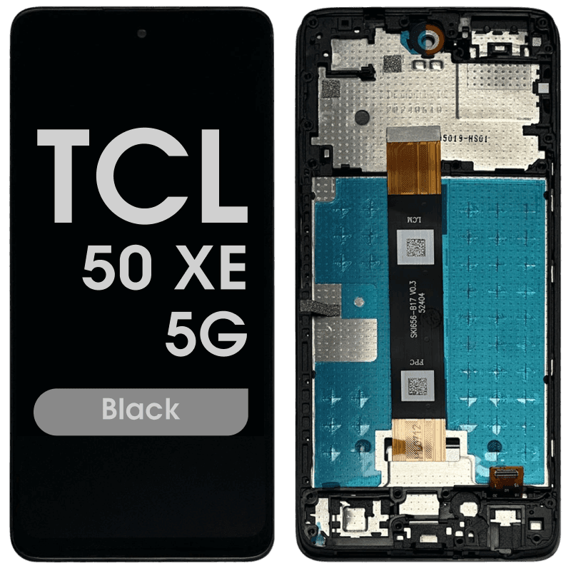 Refurbished - LCD Screen and Digitizer Assembly w/ Frame for TCL 50 XE 5G (Black)