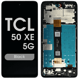 Refurbished - LCD Screen and Digitizer Assembly w/ Frame for TCL 50 XE 5G (Black)