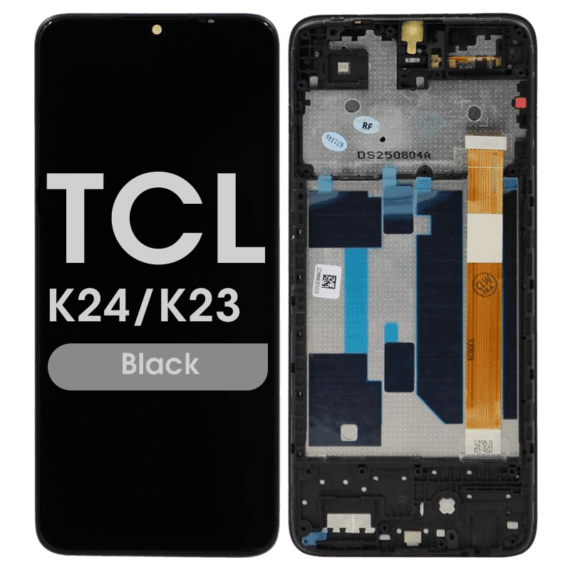 Refurbished - LCD Screen and Digitizer Assembly w/ Frame for TCL K24 / K23 (Black)